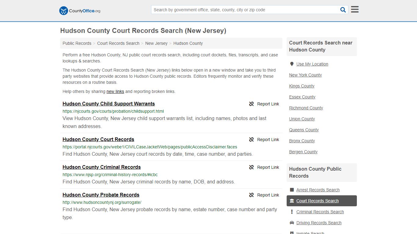 Hudson County Court Records Search (New Jersey) - County Office